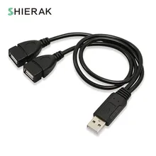 SHIERAK 1 шт. 0,3 м 1 Мужской и 2 Женский USB удлинитель 1 разделите на 2 usb кабель для зарядки