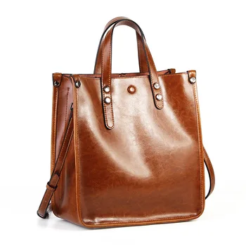 

2019 Women Cowhide Genuine Real Leather Large Tote Shopping Purse Shoulder Messenger Bag Fashion Handbag Vintage Daily Casual
