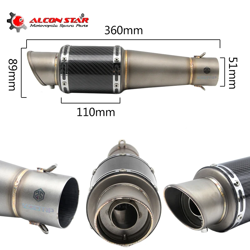 Alconstar Motorcycle Akrapovic SC Exhaust Pipe Muffler NINJA650 TMAX530