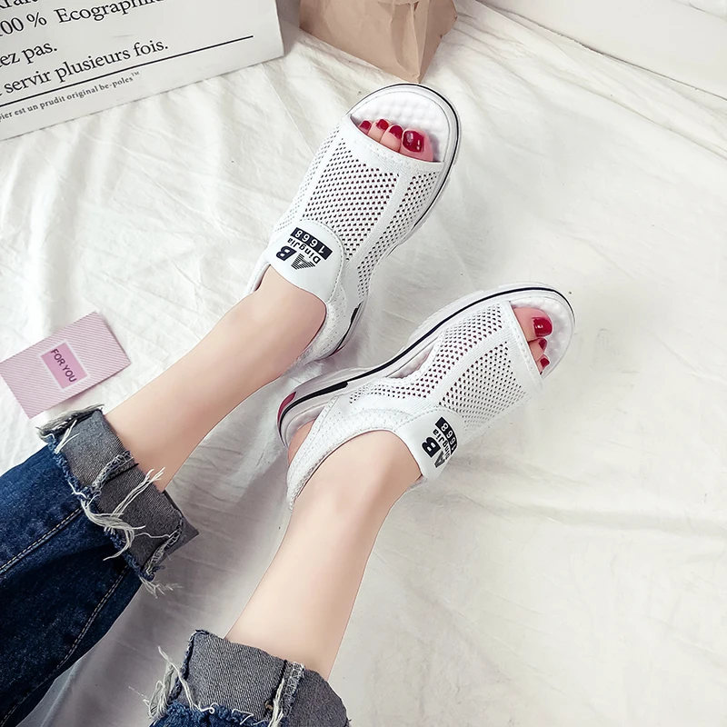 flats Women Sandals 2019 Comfortable Breathable Mesh Non-slip Ladies Casual Walking Summer Beach Sandals Shoes women mujer #962