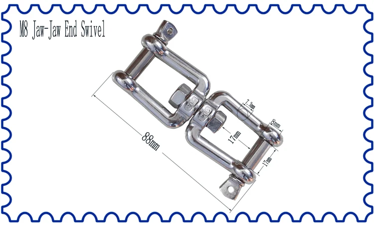 Сверхмощная Нержавеющая челюсть и поворотные тиски морской SS304/316 челюсти типа поворотный якорь цепь соединитель Скоба 4 мм 5 мм 6 мм 8 мм - Цвет: 2pcs 8mm SS316