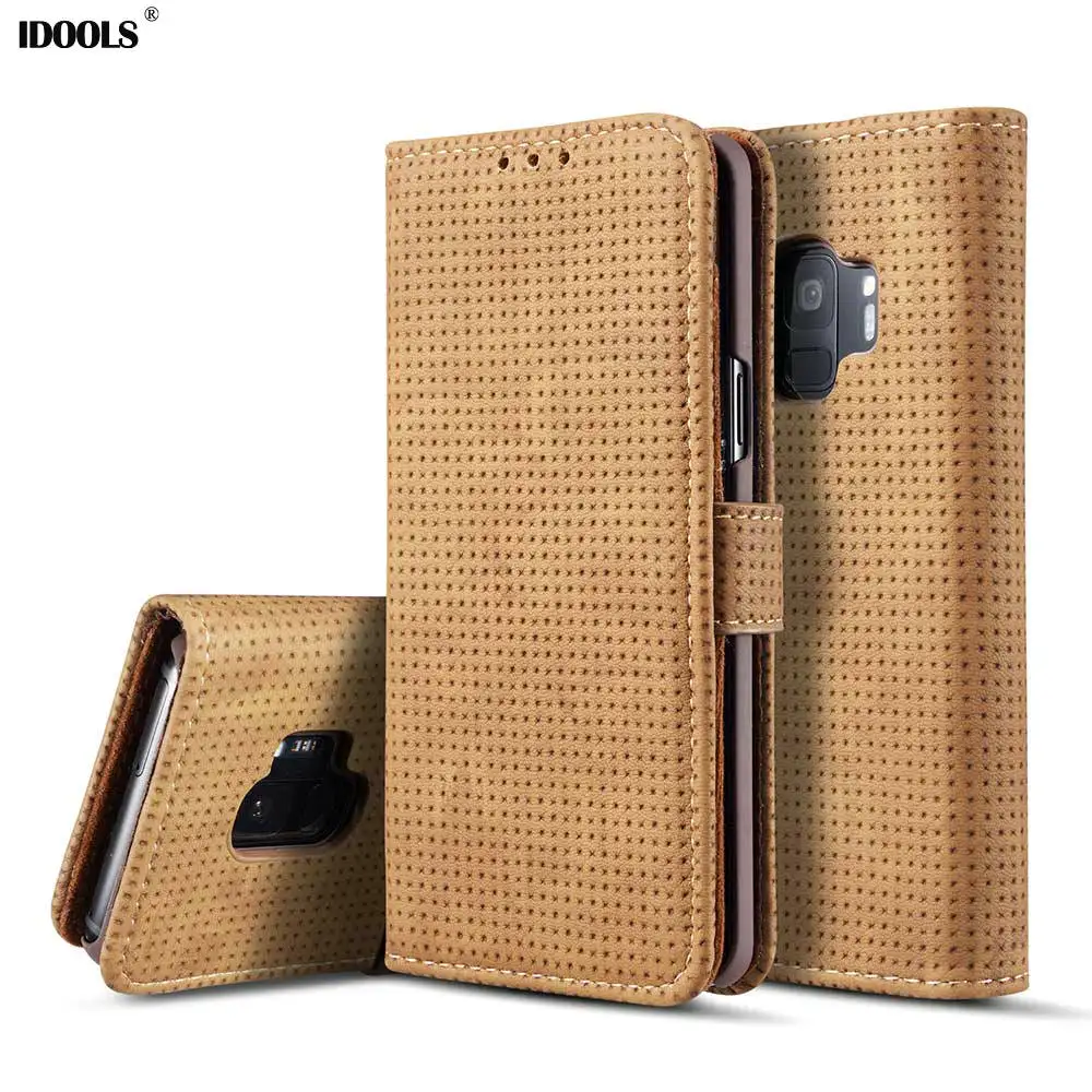 IDOOLS Case For Samsung Galaxy S9 Plus S9+ Wallet PU Leather TPU Card Slot Phone Bags Cases For ...