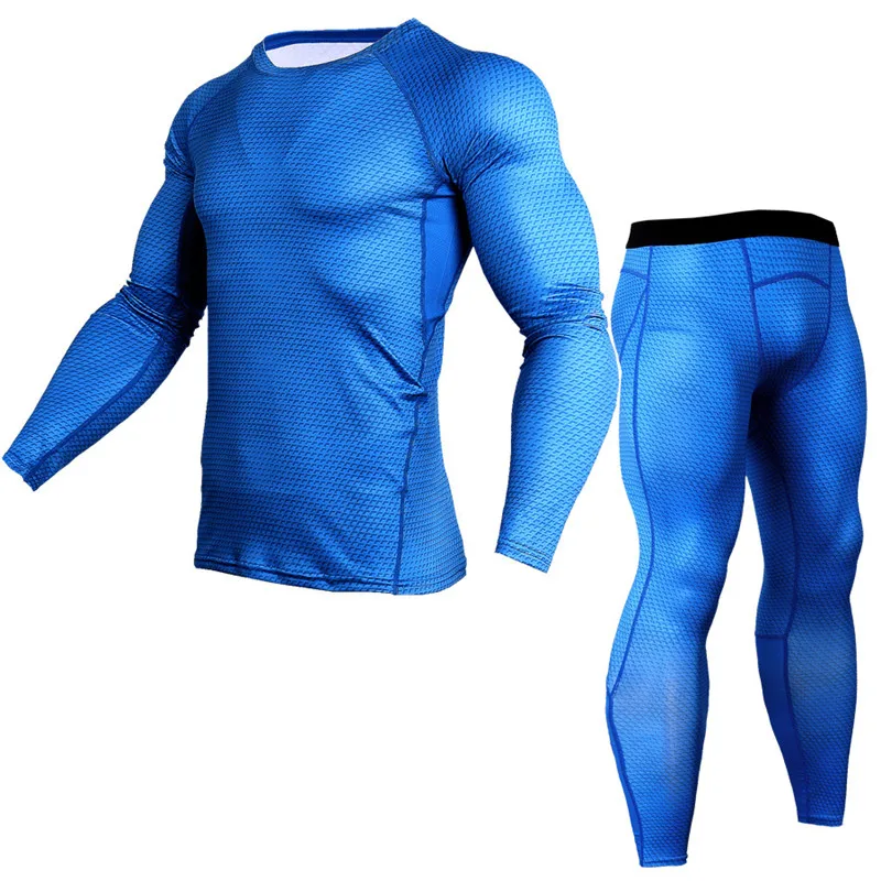 Мужские футболки брюки комплект из 2 предметов Мужская спортивная одежда милый костюм штаны для бега фитнес нижняя рубашка Леггинсы Рашгард одежда