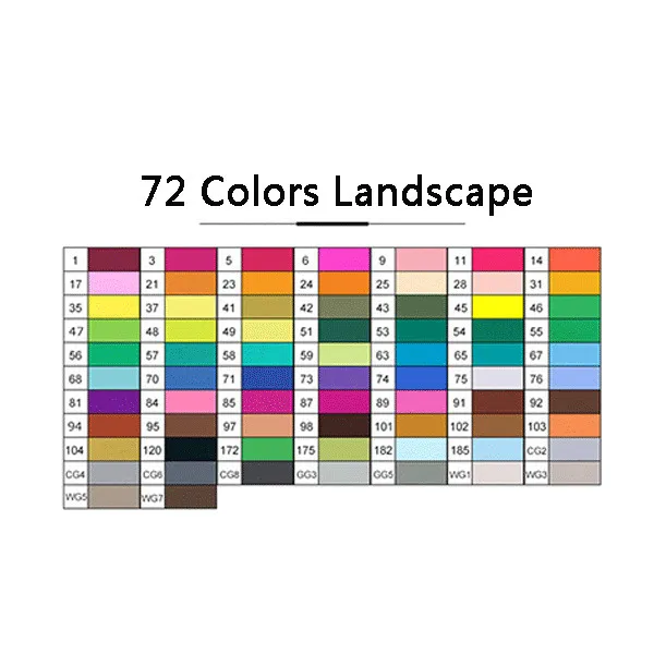 TouchFIVE 36/48/72 Цвета Маркеры Набор ручек для школы для рисования манга анимация дизайн двойной головой кисть товары для рукоделия - Цвет: 72 Landscape set