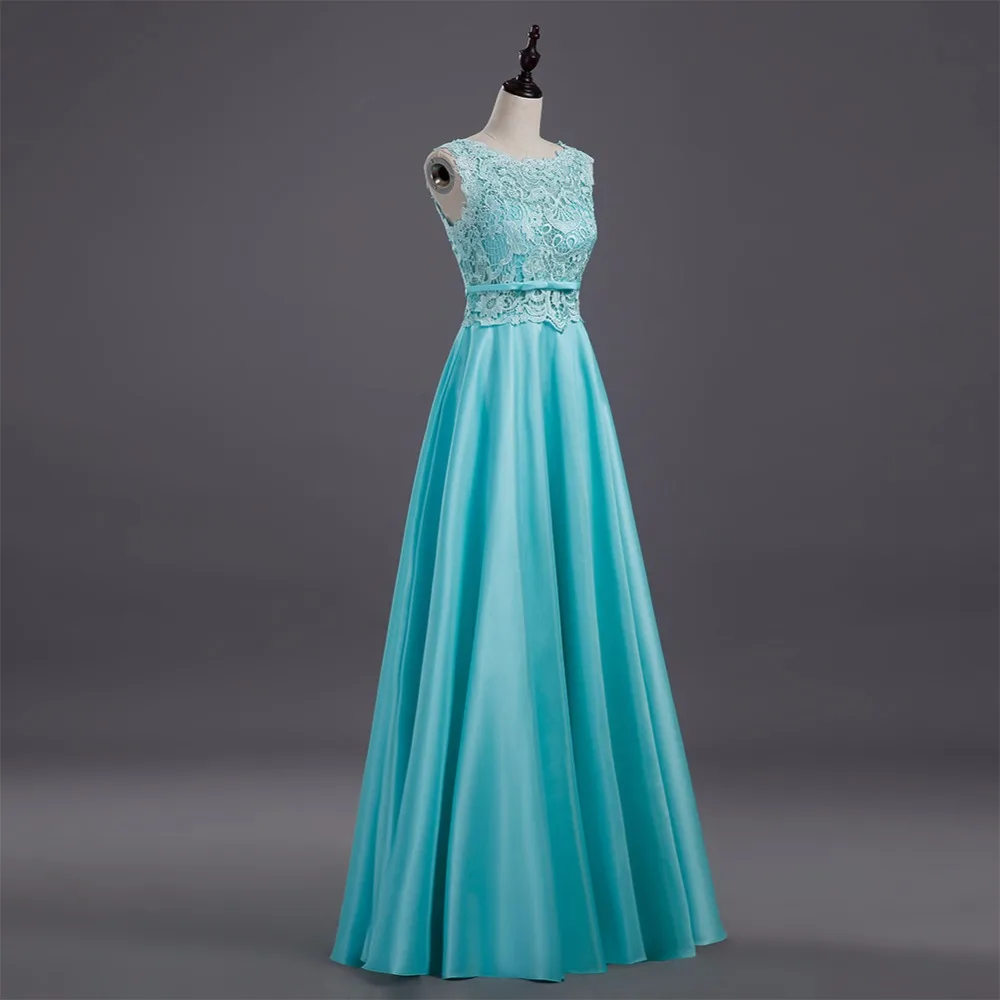 New arrival party evening dresses Long dress Vestido de Festa A-line lace satin gown sexy fast shipping