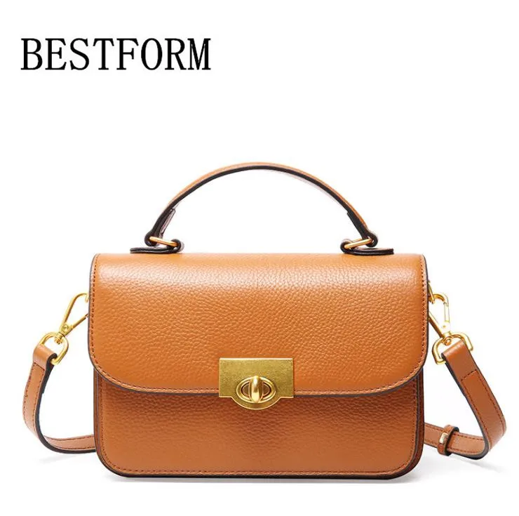 

100% leather handbag 2019 summer new European and American Messenger bag Women's fashion top layer leather shoulder bag