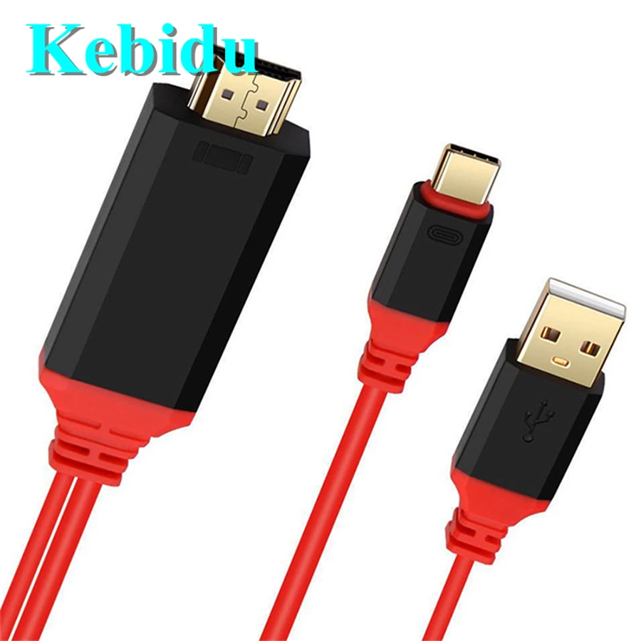 Kebidu USB 3 1 типа C на HDMI-совместимость 2 м кабель адаптер конвертер со сверхвысоким