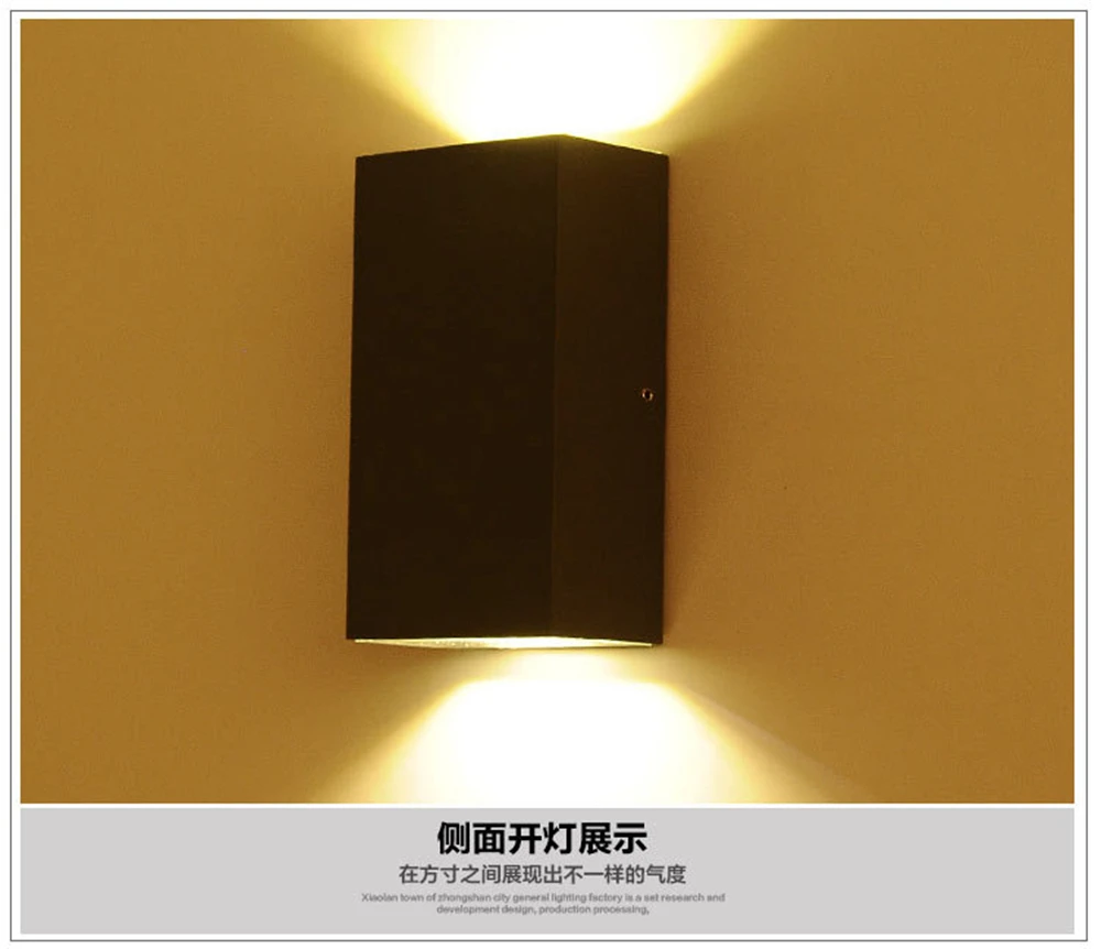 Наружный настенный светильник 6 Вт 10 Вт светодиодный уличный Водонепроницаемый cob светодиодный горячий черный