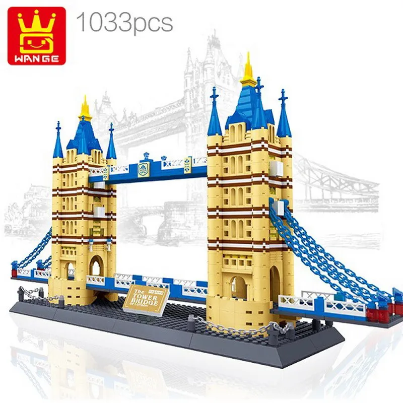 

5215 Wange Architecture The Tower Bridge Model Building Blocks Enlighten Figure Toys For Children