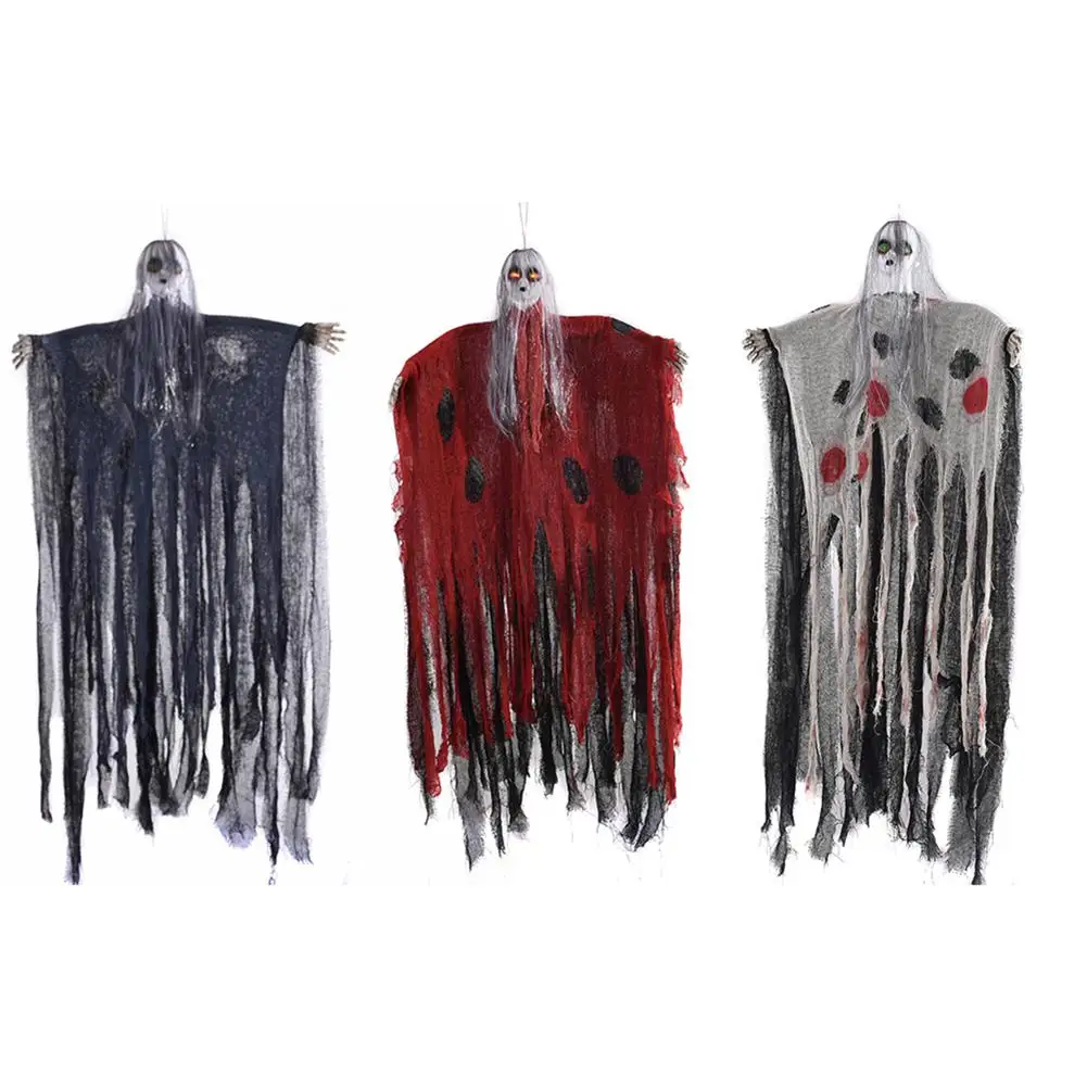 

2018 NEW Voice Control Halloween Linen Ghosts Electric induction Ghosts Horror Props Haunted House Room Escape Hanging Ghosts