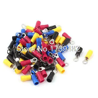

80 Pcs 3.5-4S 14-12AWG Wire Connector Ring Crimp Terminal Assortment Kit