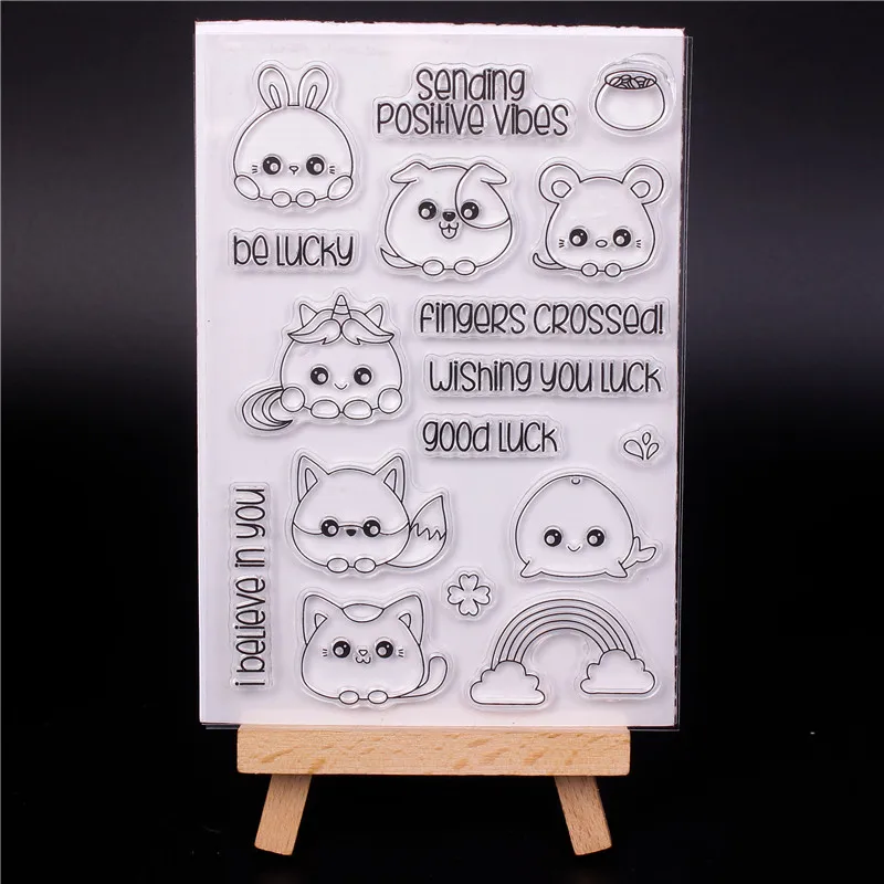 

Rainbow Transparent Clear Silicone Stamp/Seal for DIY scrapbooking/photo album Decorative clear stamps