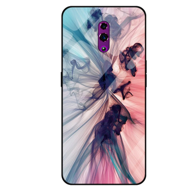 Чехол для OPPO Reno, Модный чехол из закаленного стекла с рисунком из мягкого силикона с узором для OPPO Reno, задняя крышка для OPPOReno Shell