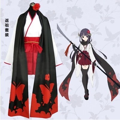 

New Cos Shirakiin Riricho From Anime Inu x Boku SS Cosplay Halloween Atavistic Psychic Full Set 5in1(Top+Pants+Scarf+Belt+Headwe