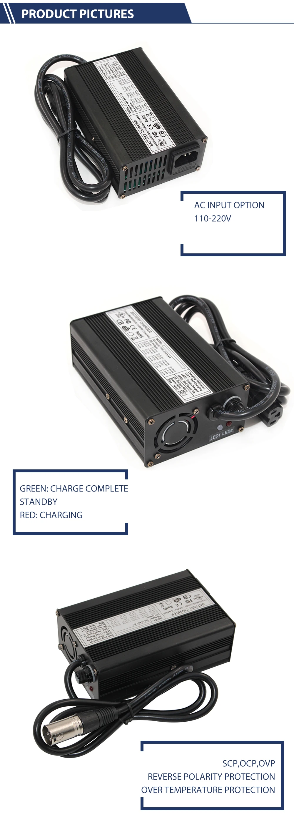 elétrica, 29.4v e 3a, para pacote de baterias de 24v