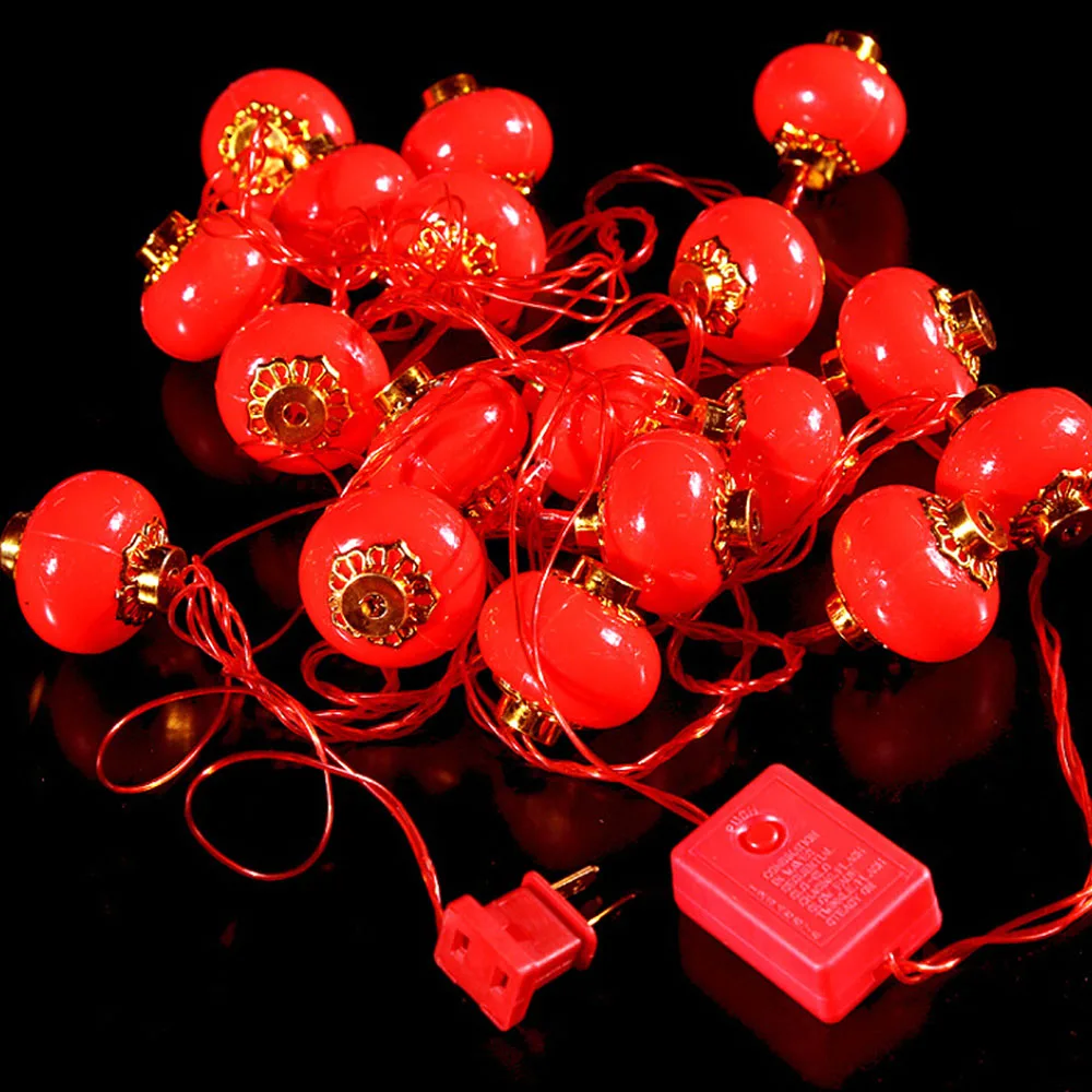 

4M 20pcs Led Red Lantern String lights for New Year Spring Festival Home Decoration Garden Event Party Light Supply EU Plug