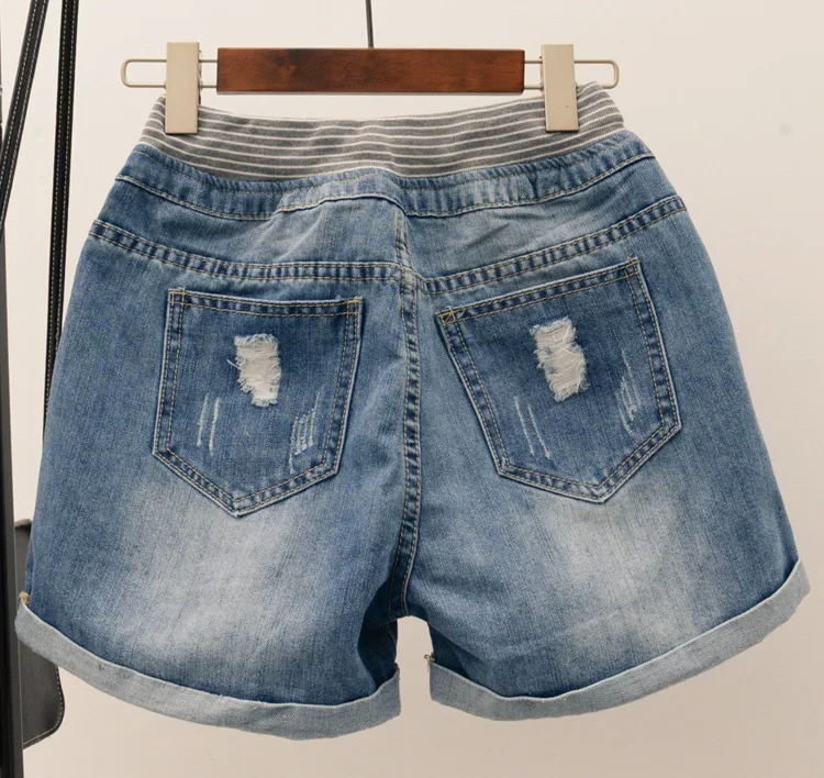 Новые женские 5XL Короткие штаны с высокой талией Прямые бриджи джинсовые летние и весенние размера плюс короткие джинсы
