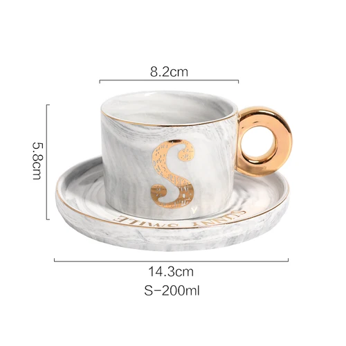 Tazas скандинавский Instagram мраморный Пномпень керамическая кофейная чашка блюдо послеобеденный черный чай эспрессо чашка Copo Bardak Kupa забавные кружки - Цвет: S-200ml