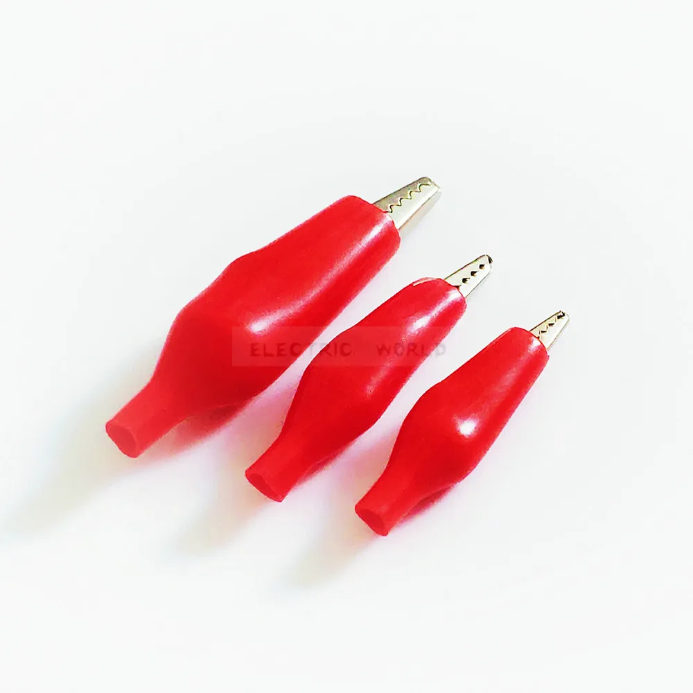 45mm Crocodile Clip 10pcs/lot G98 Electrical Clamp for Testing Probe Meter Black and Red with Plastic Boot Metal Alligator Clip alligator clips electric test clamp test probes