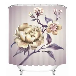 Красивые цветы узор 3D занавеска для душа полиэфирная ткань водостойкая занавеска для душа Экологичная ванная занавеска для дома