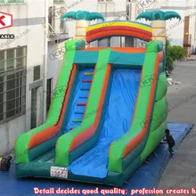Дешевая Коммерческая зеленая картина из 3 частей большая надувная водная горка для продажи