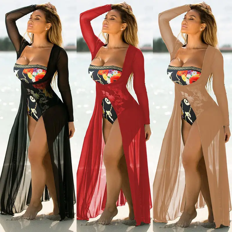 

Bikinis Set Swimsuit One Piece Summer Cover-Ups 2018 Women Bathing Suit Lace Crochet Bikini Swimwear Cover Up Beach Dress