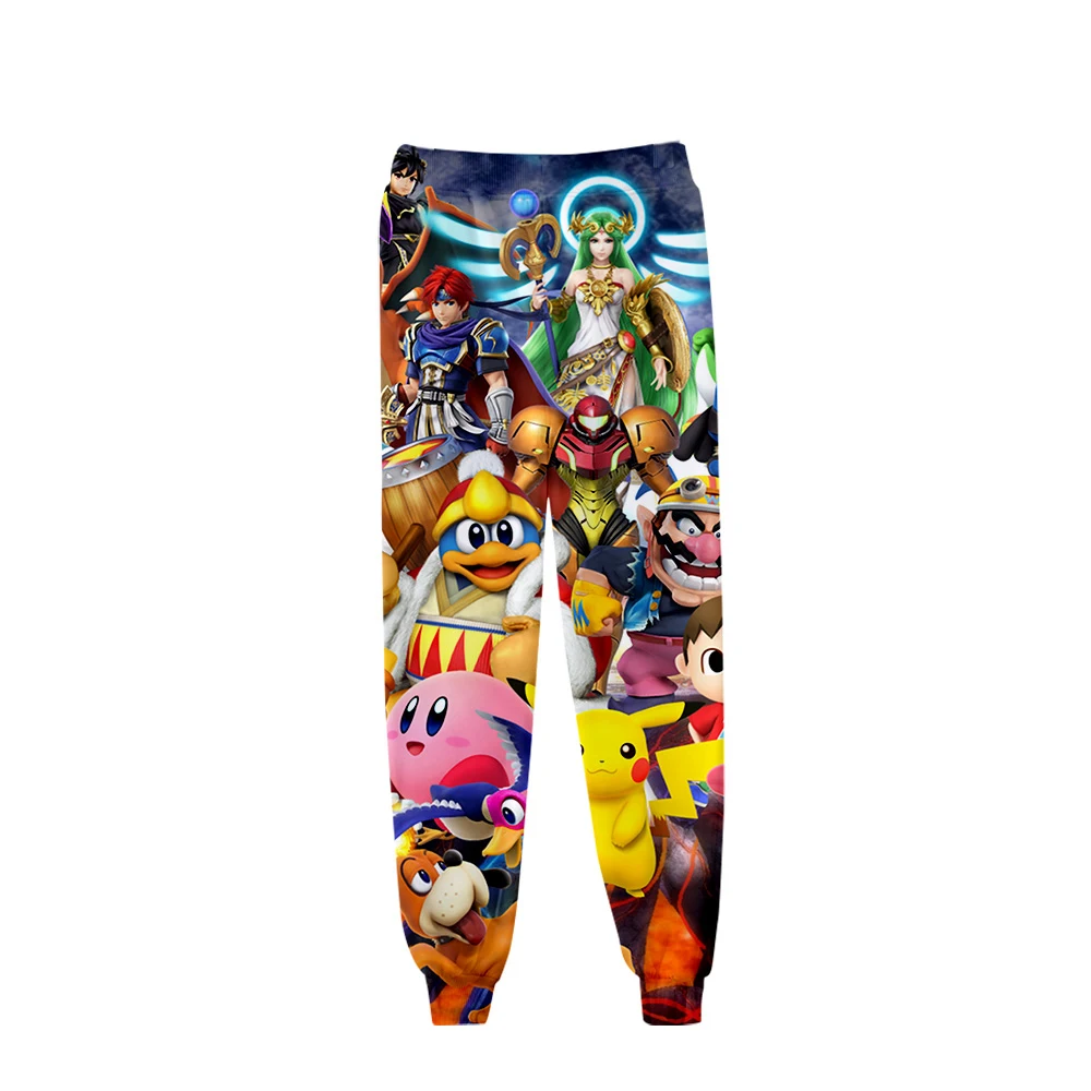 Новые 3D супер Smash Bros Ultimate повседневные штаны для бега мужские/женские модные повседневные хип-хоп брюки