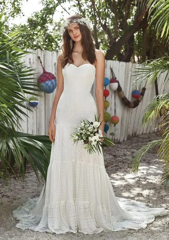

2019 A LineWedding Dresses Lace Sweetheart Sweep Train Beach Country Vintage Bridal Dresses mariage