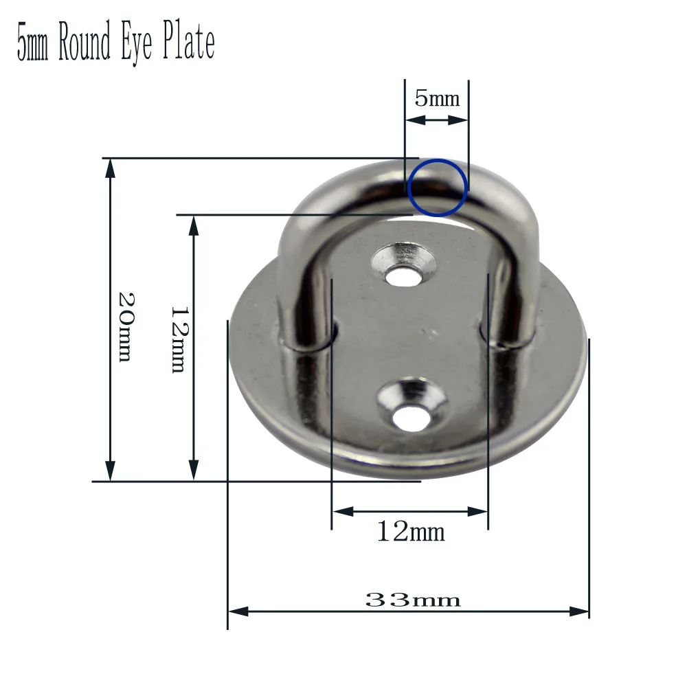 5 мм Лодка из нержавеющей стали круглое кольцо накладка глазная пластина морского класса 316 лодка/яхта 20 шт