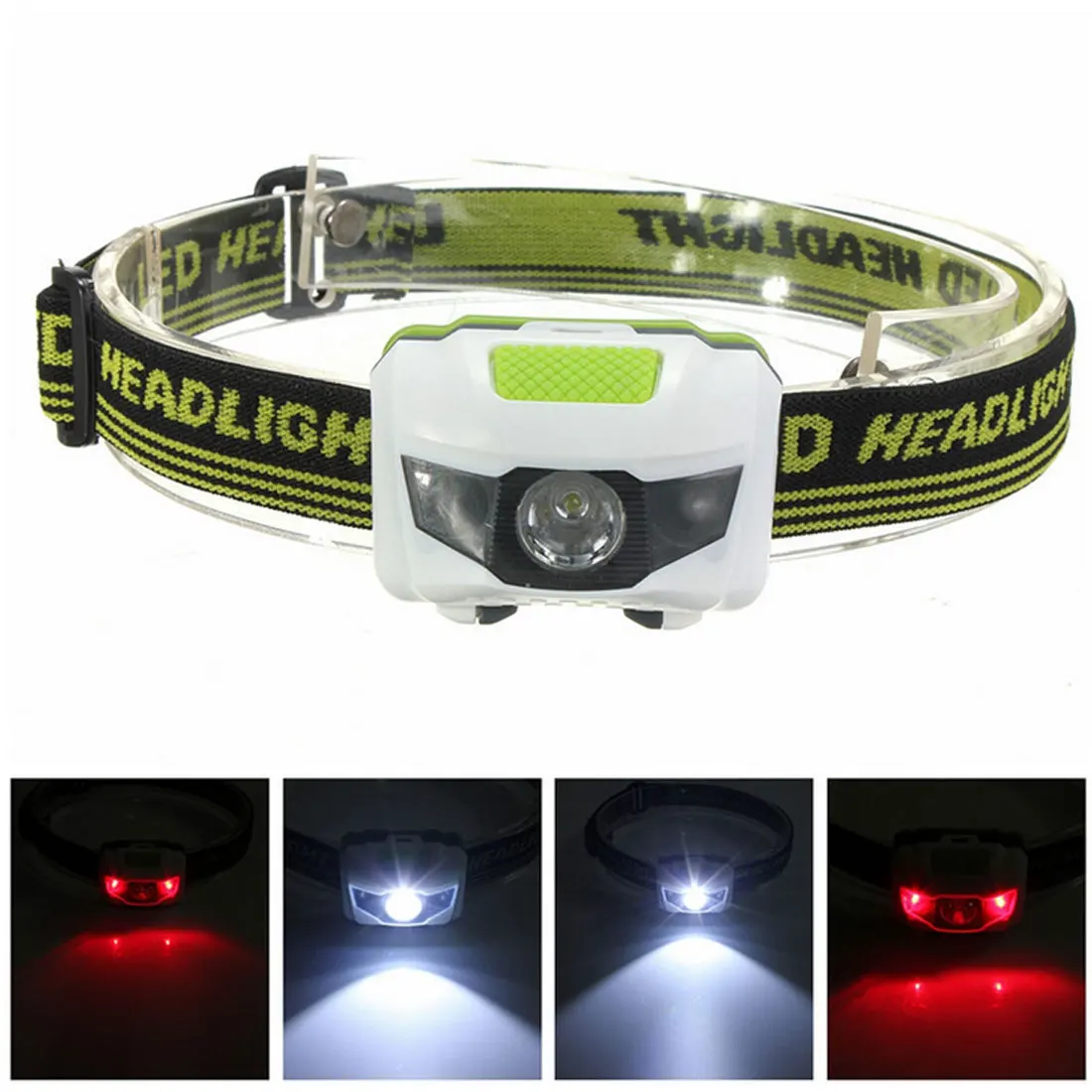 

High quality 4 Mode headlamp Waterproof LED Headlight Flashlight white + red light Head lamp Torch light El faro