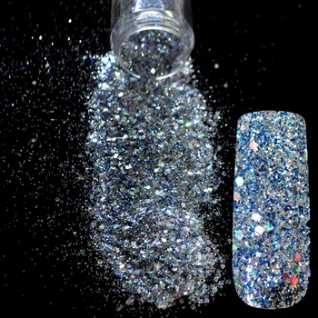 

Mix Size Blue Silver White Colorful Nail Glitter Powder Sheet Shinning Body Makeup Craft Dust Nail Art DIY Glitters 254