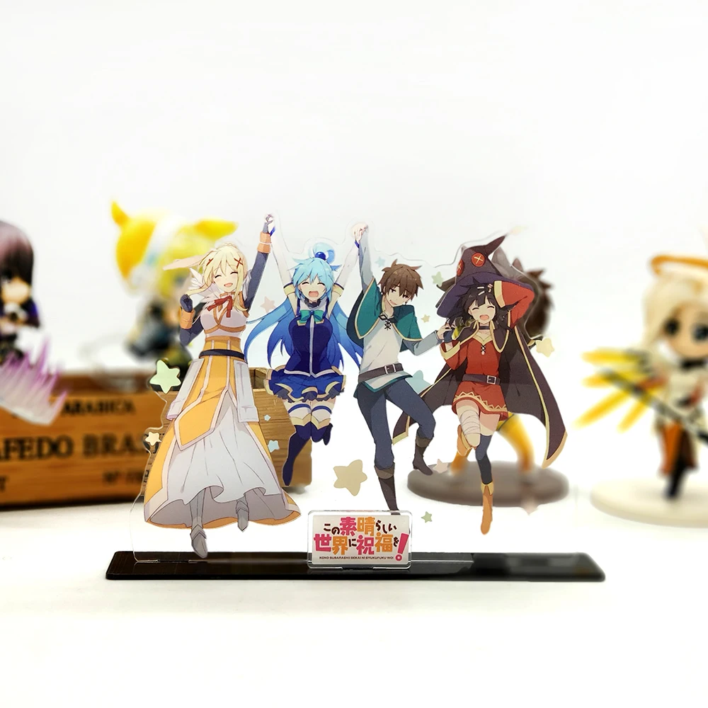 Love Thank KonoSuba Subarashii Aqua Darkness Megumin Sato Kazuma фигурка на акриловой подставке модель держатель для тарелки торт Топпер аниме