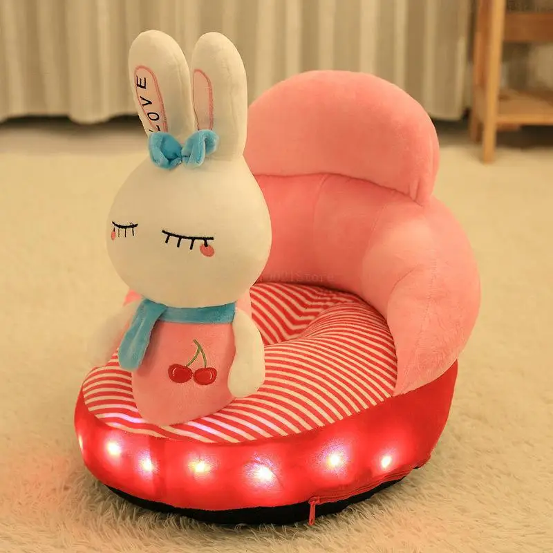 Детские освещенные пение диван мультфильм детей светодиодный плюшевые поддерживающая стул младенец взрывоустойчивой сзади обучения сиденье - Цвет: 7