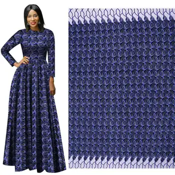 

new african wax print fabric 100% ployester ankara fabric blue african print fabric for wedding dress African wax fabric