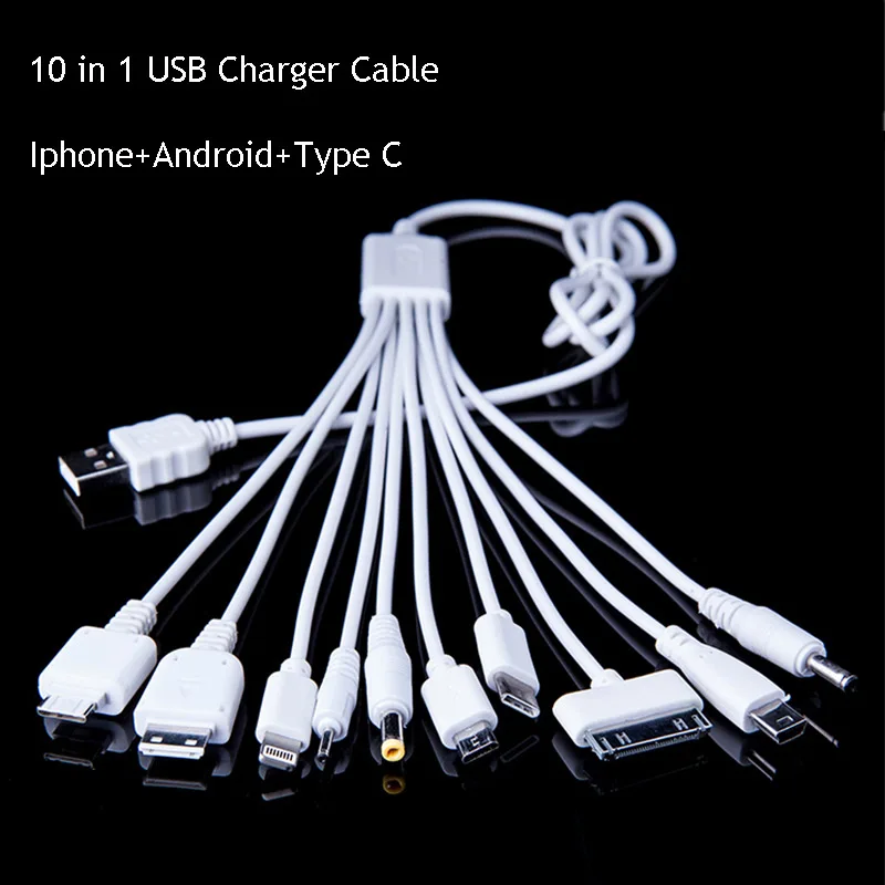 HF 10 в 1 USB кабель для зарядки телефонов Android м Typc C зарядное устройство
