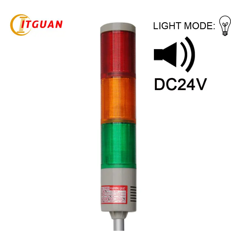 LTA-205 DC24V 3 Layer Bulb tower light Alarm 90dB Indicator Lights warning | Безопасность и защита