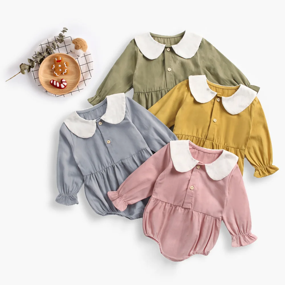 baby girl romper clothes 2019 long sleeve cotton peter pan