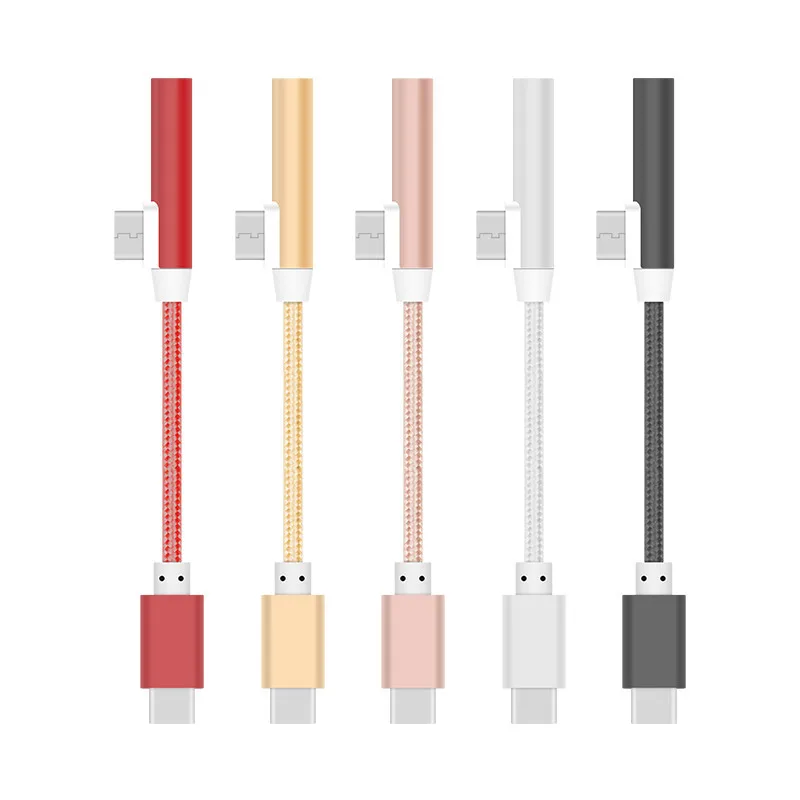 Thbelieve Тип C до 3 5 мм Джек аудио кабель адаптер 2 в 1 adapaters Плетеный usb c переходник