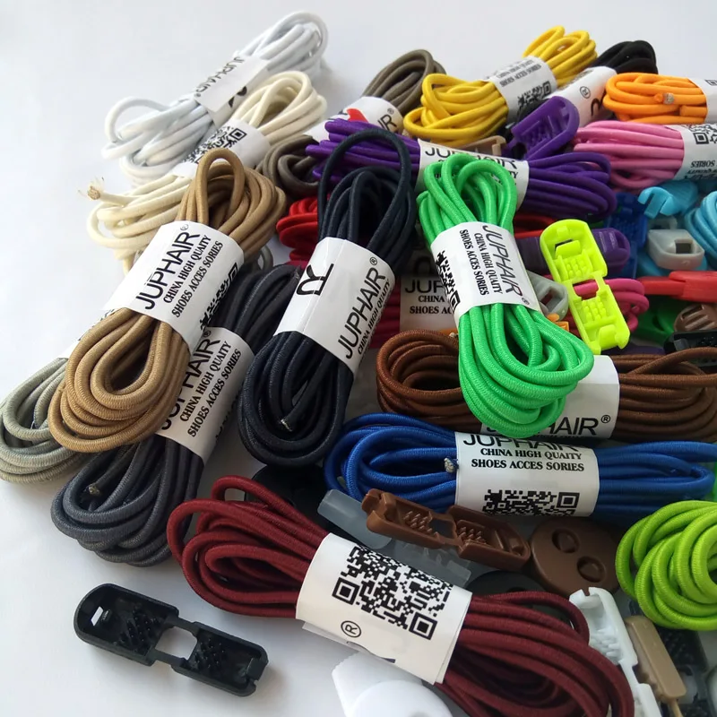 New 3 Pair 1 m Round Colored Shoes Laces for Children Fashion Elastic Rubber Adjustable Shoelaces Fashion Lazy Shoelaces Strings