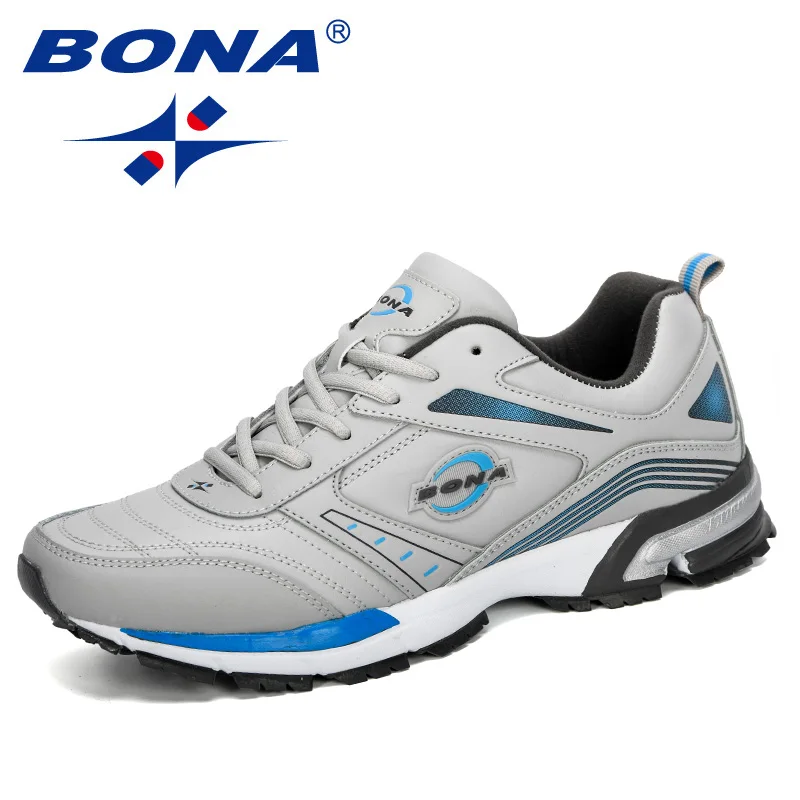 BONA 2019 новые кроссовки на шнуровке мужские для бега Спортивная дышащая мужская
