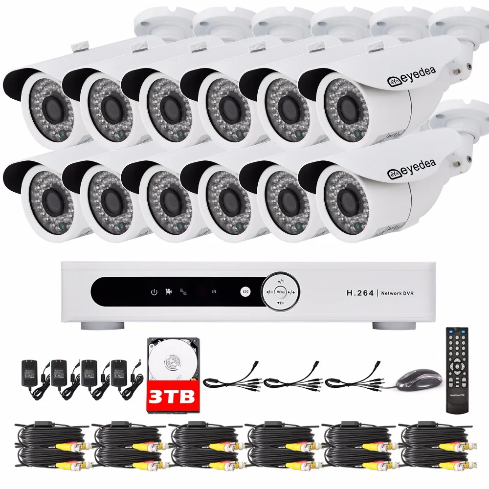 

Eyedea 16 CH Motion Detect DVR AHD Recorder 1080P Bullet Outdoor Night Vision CCTV Security Camera Video Surveillance System 3TB