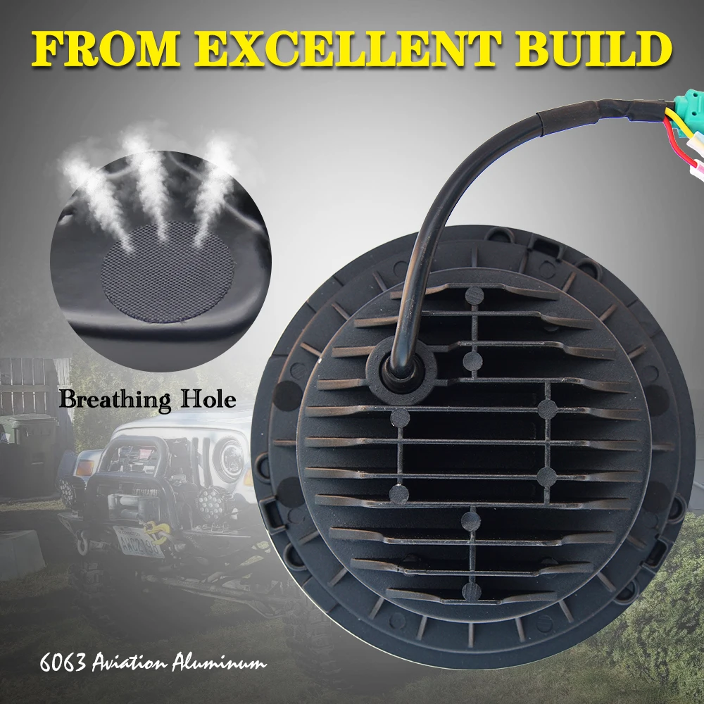 2pcs 7 Inch Led Driving Light Round LED Headlights Halo Angle Eyes LED Car Headlight Kit H4 H13 Auto for Jeep Wrangler laza 2pcs 7 Inch Led Driving Light Round LED Headlights Halo Angle Eyes LED Car Headlight Kit H4 H13 Auto for Jeep Wrangler laza