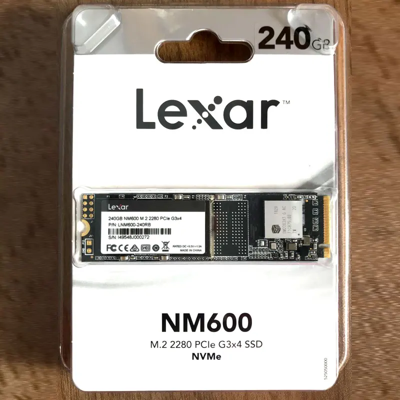 Твердотельный накопитель Lexar SSD M2 M.2 2280 NVME 240 ГБ 480 NM600 PCIe Gen3 * 4 до 2100 Мб/с для ноутбука