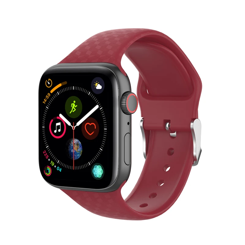 3D текстура ремешок для apple watch 4 5 Группа 44 мм 40 42 38 correa силиконовый наручных часов