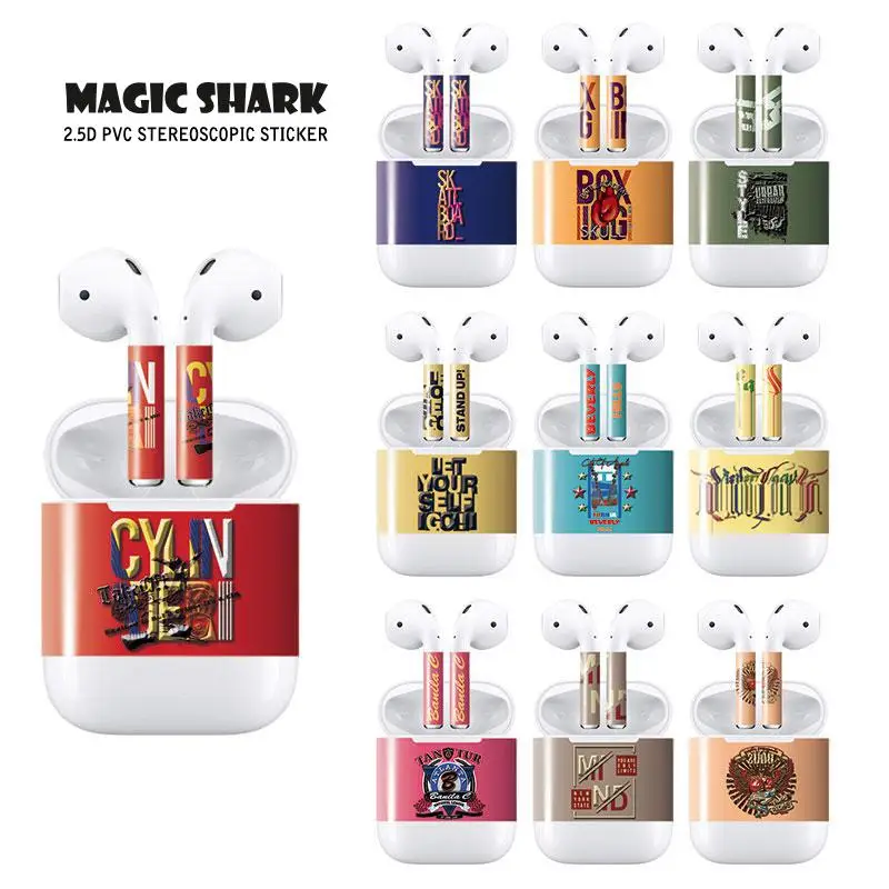 

Magic Shark Fashion Skin Sticker for Skins Protective Film Skin Sticker for Apple AirPod Air Pod Wireless Earphone High Quality
