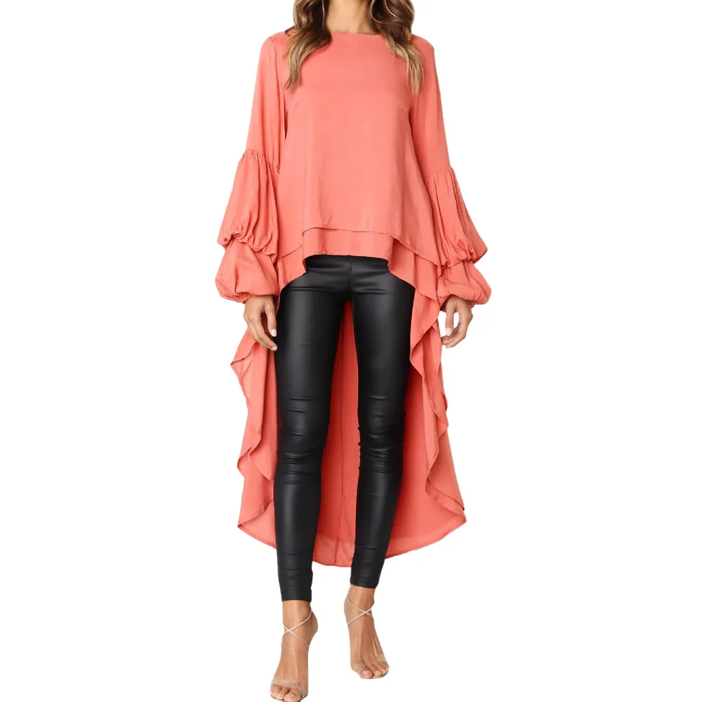 

Long Shirt Blouse Women Women Irregular Ruffles Shirt Long Sleeve Sweatshirt Pullovers Tops Female Shirt Blouse Blusa 2019