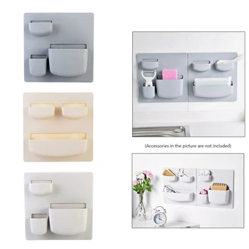 

1PC Practical Home Wall Mounted Storage Rack Organizer Cosmetic Stationery Sundries Holder Kitchen Bathroom Shelf
