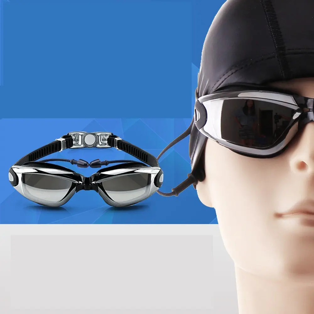Ranka плавательные очки с шапкой и ушками, зажим для носа, водонепроницаемые очки для плавания, противотуманные очки для плавания, очки для плавания