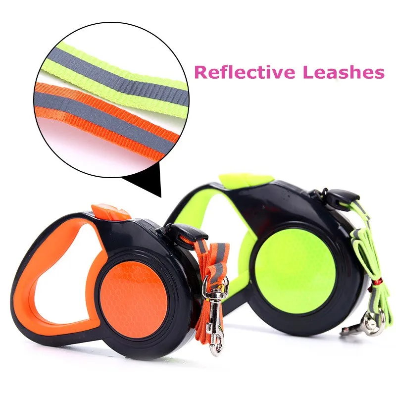 Adore Pet Outdoor Running Retractable Dog Training Reflective Leashes