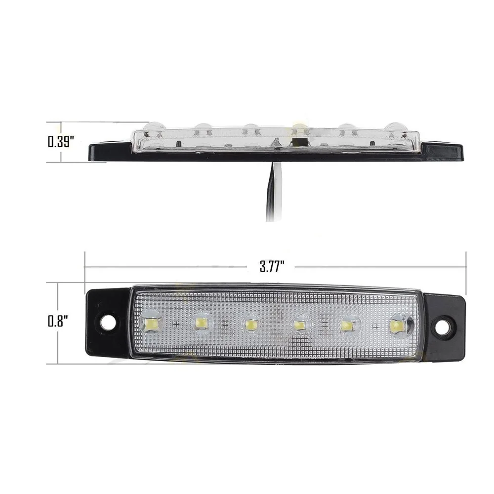 30 шт. 12/24V 6 светодиодный красный+ белый+ желтый прицеп пикап Боковые указатели поворота Габаритные светильник